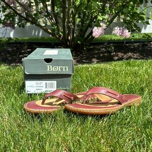 Born Bittersweet Leather Flip Flop Sandals